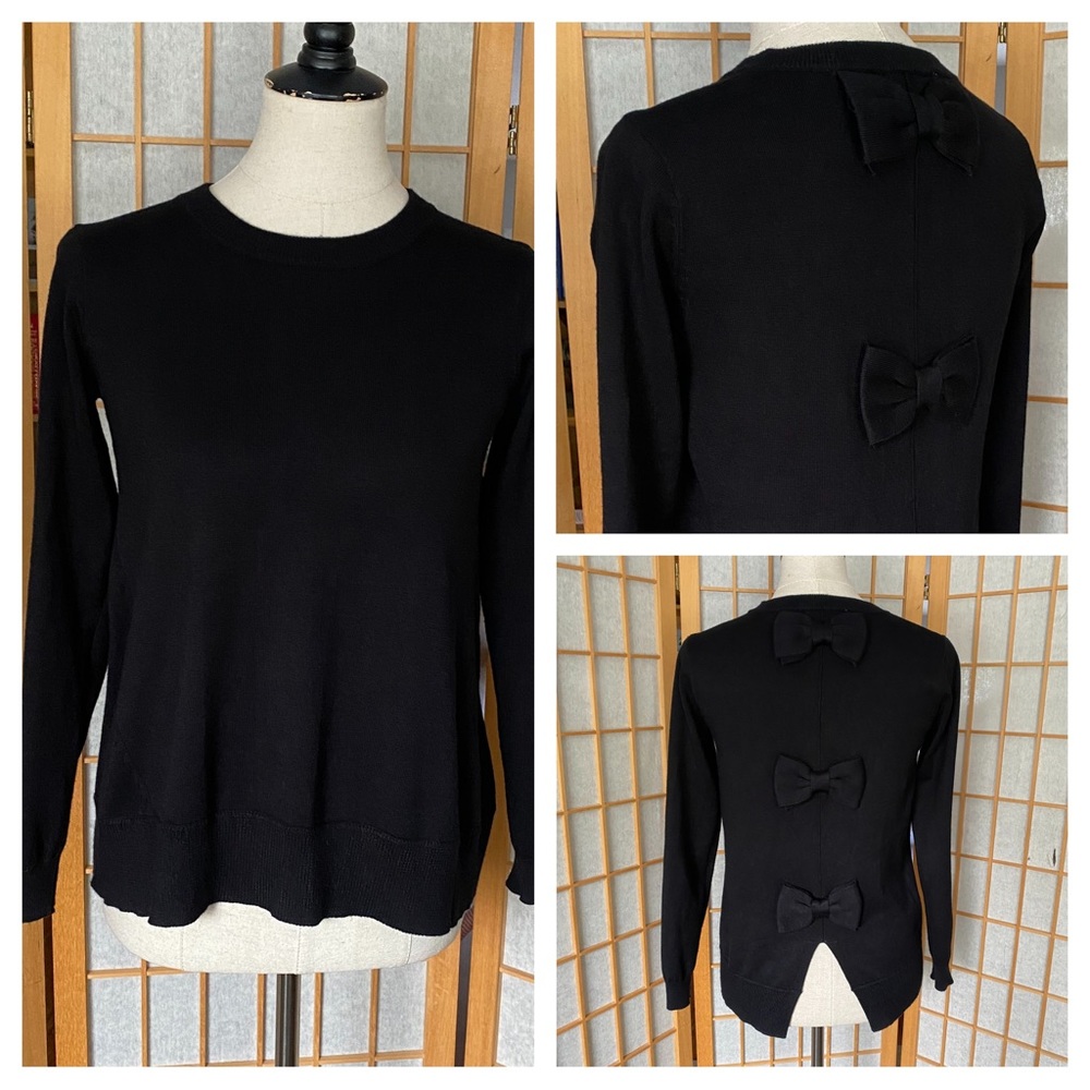 Catherine Malandrino Black Sweater With Bow Detail SZ XS